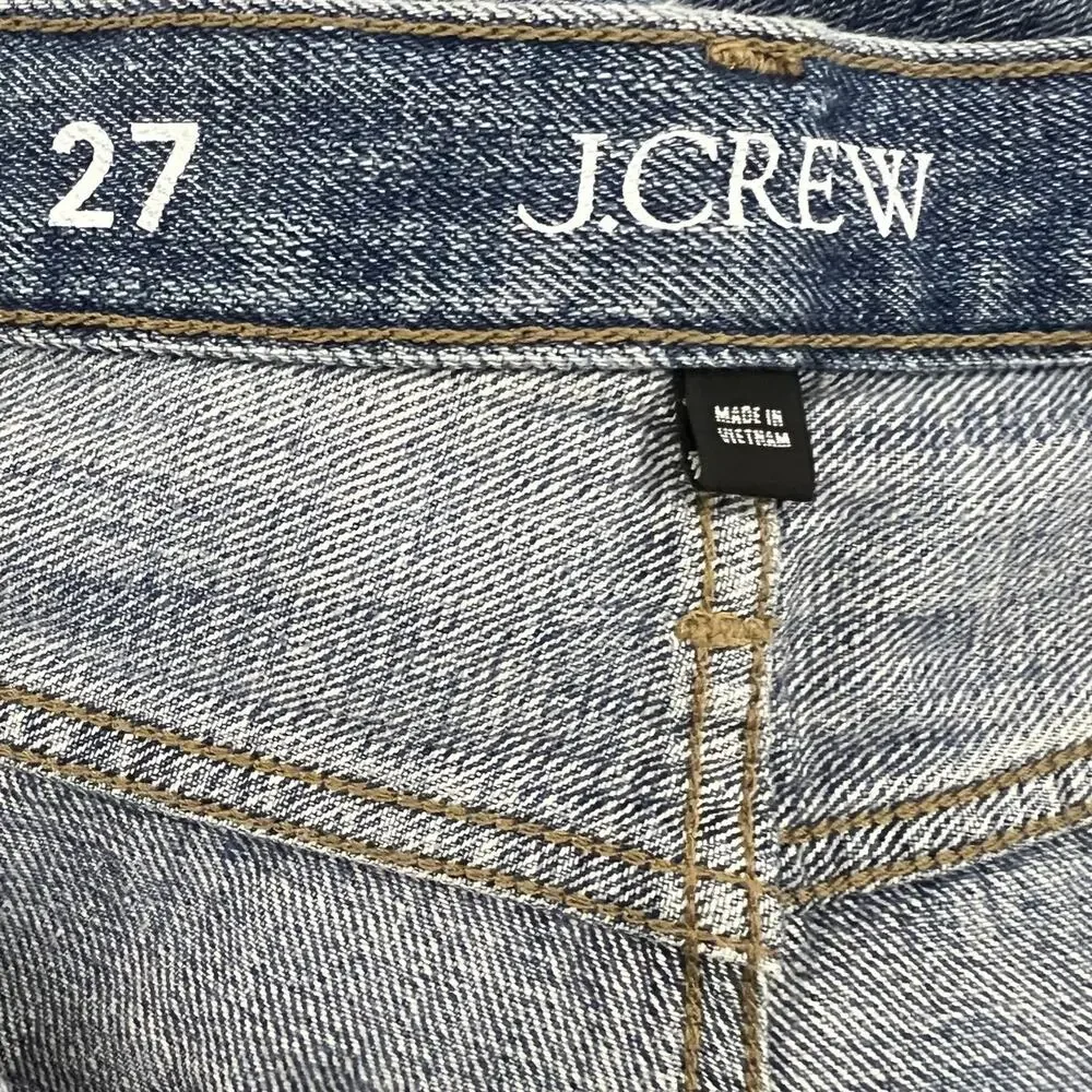 J Crew Womens RE '84 Slouchy Jeans Size 27 Blue Button Fly Straight Leg